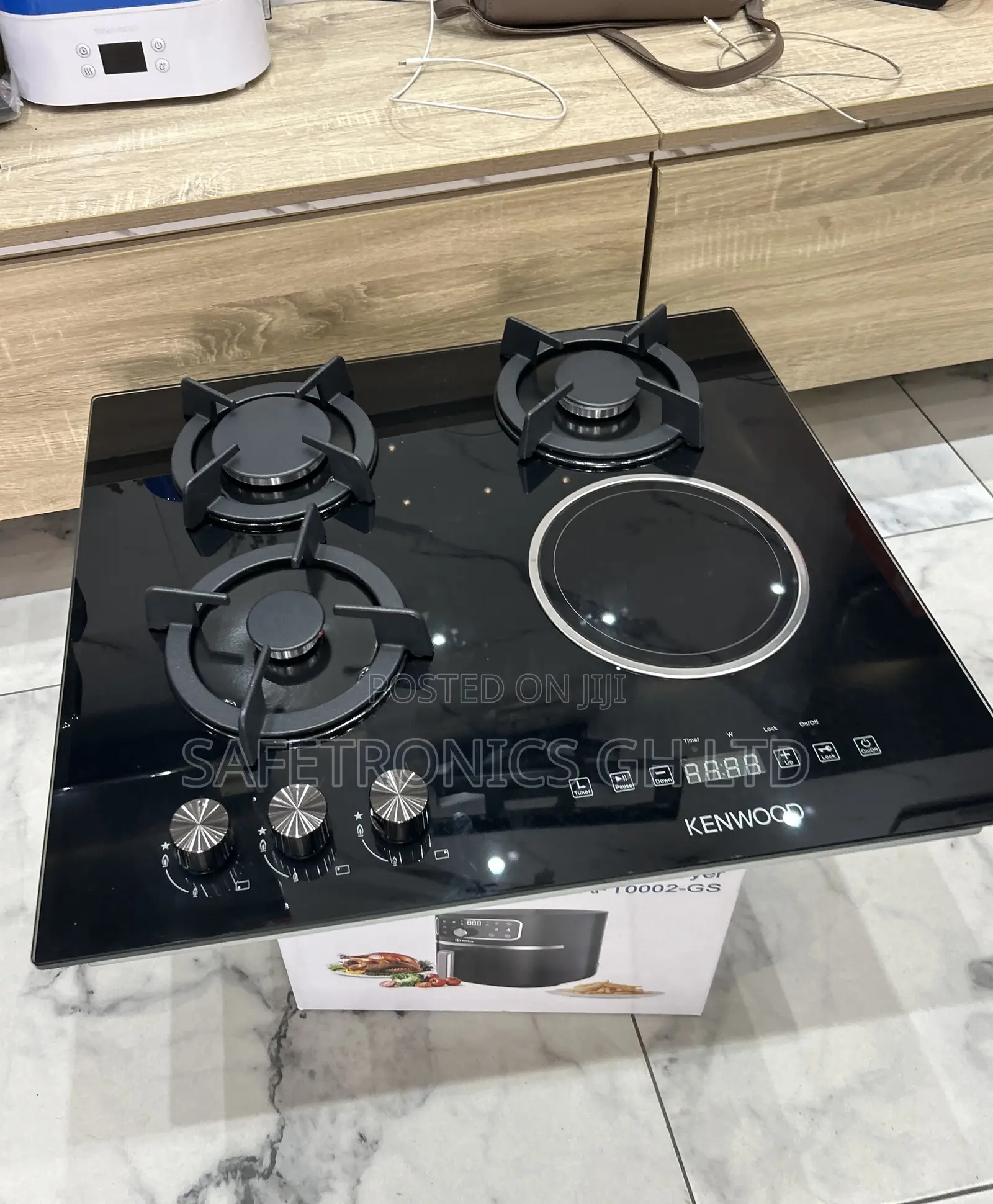 Ultra Modern (Glass) Black Kenwood 60cm in-Built 1 Electric 3 Gas