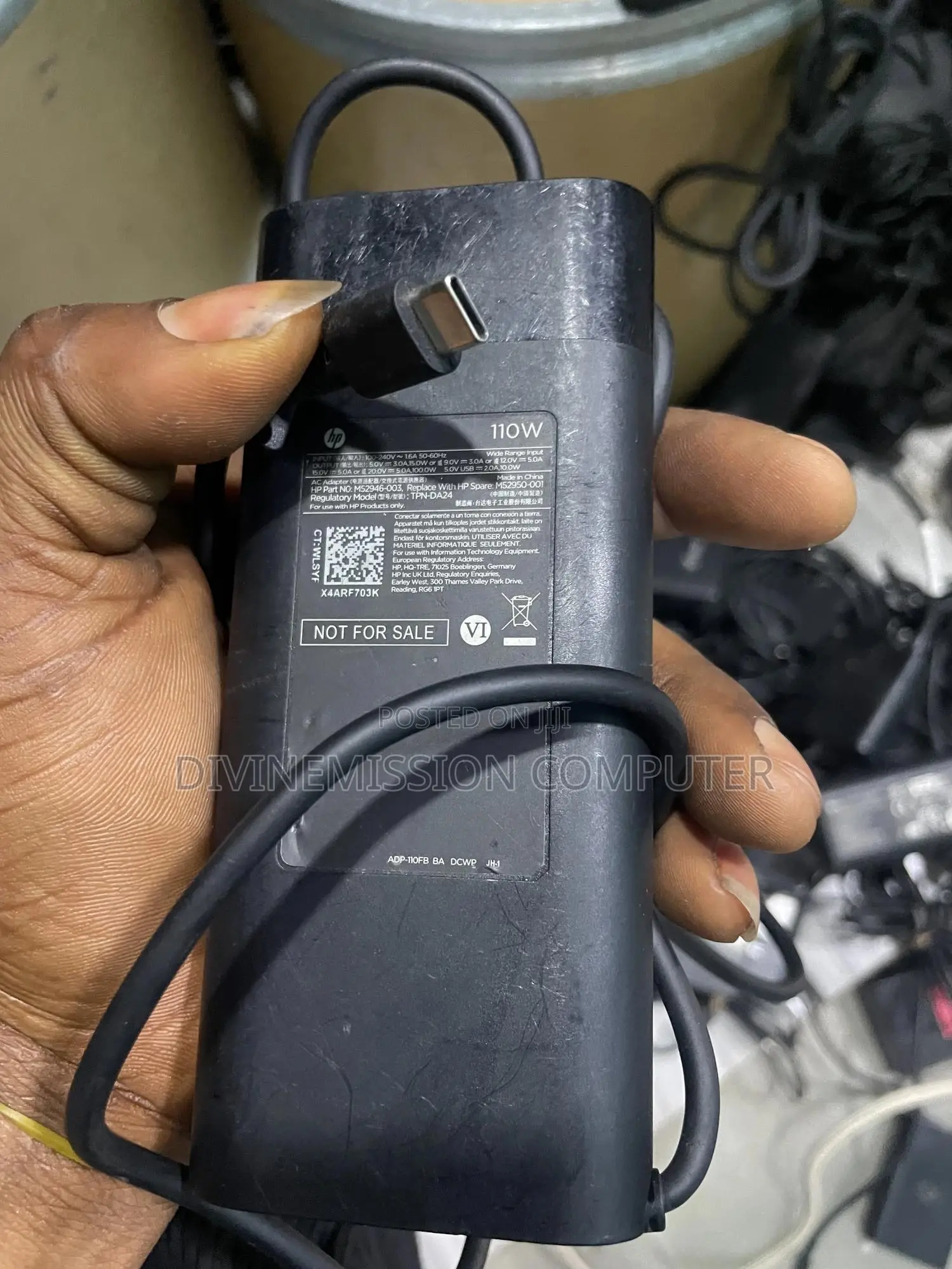 Hp Type C Adapter\ Charger 50v 3,0a 110w Uk Standard