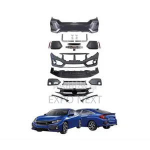 Front Bumper Car Body Kits W/ Grille For 2016-2019 Honda Civic