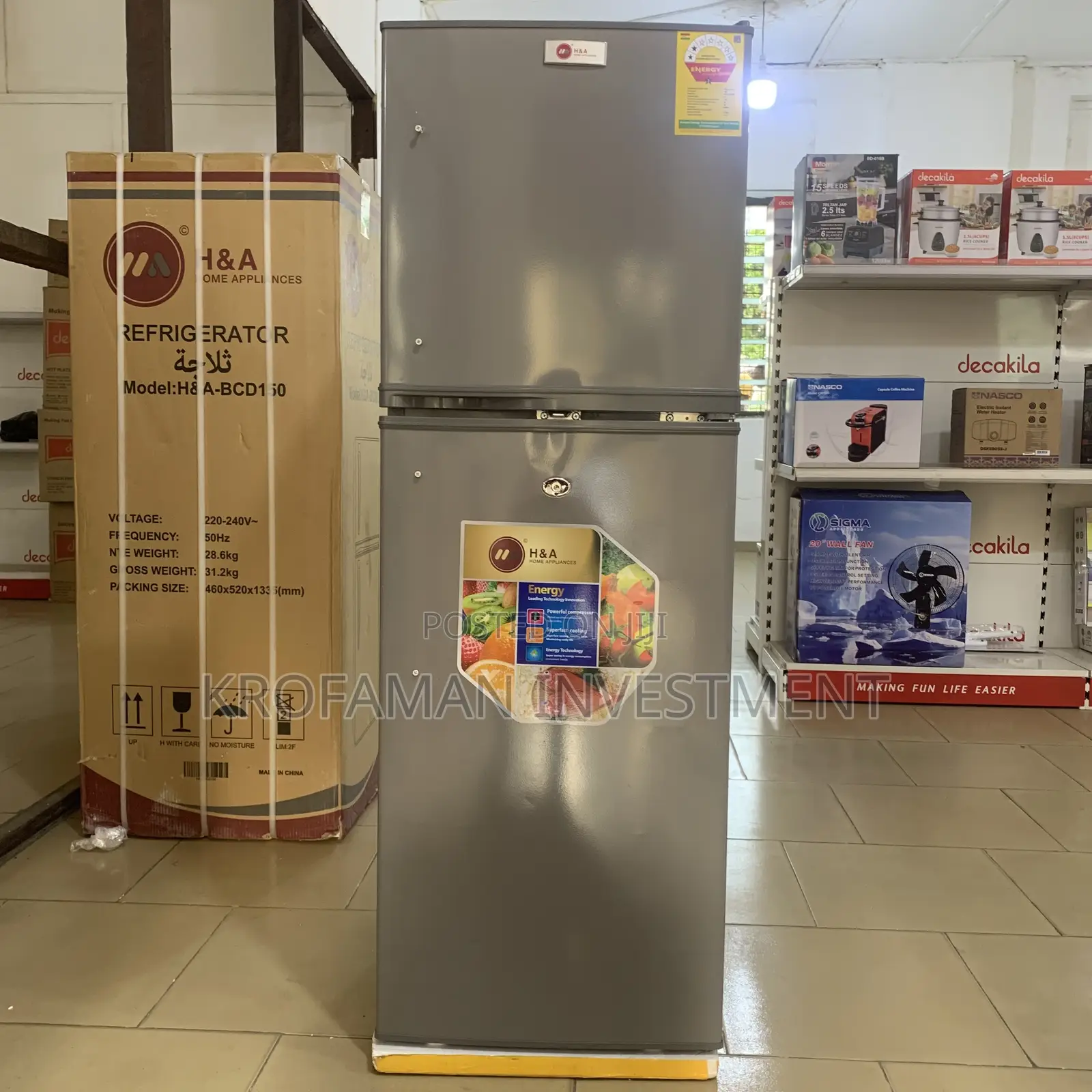 H a 150l Double Door Fridge H a-Bcd150