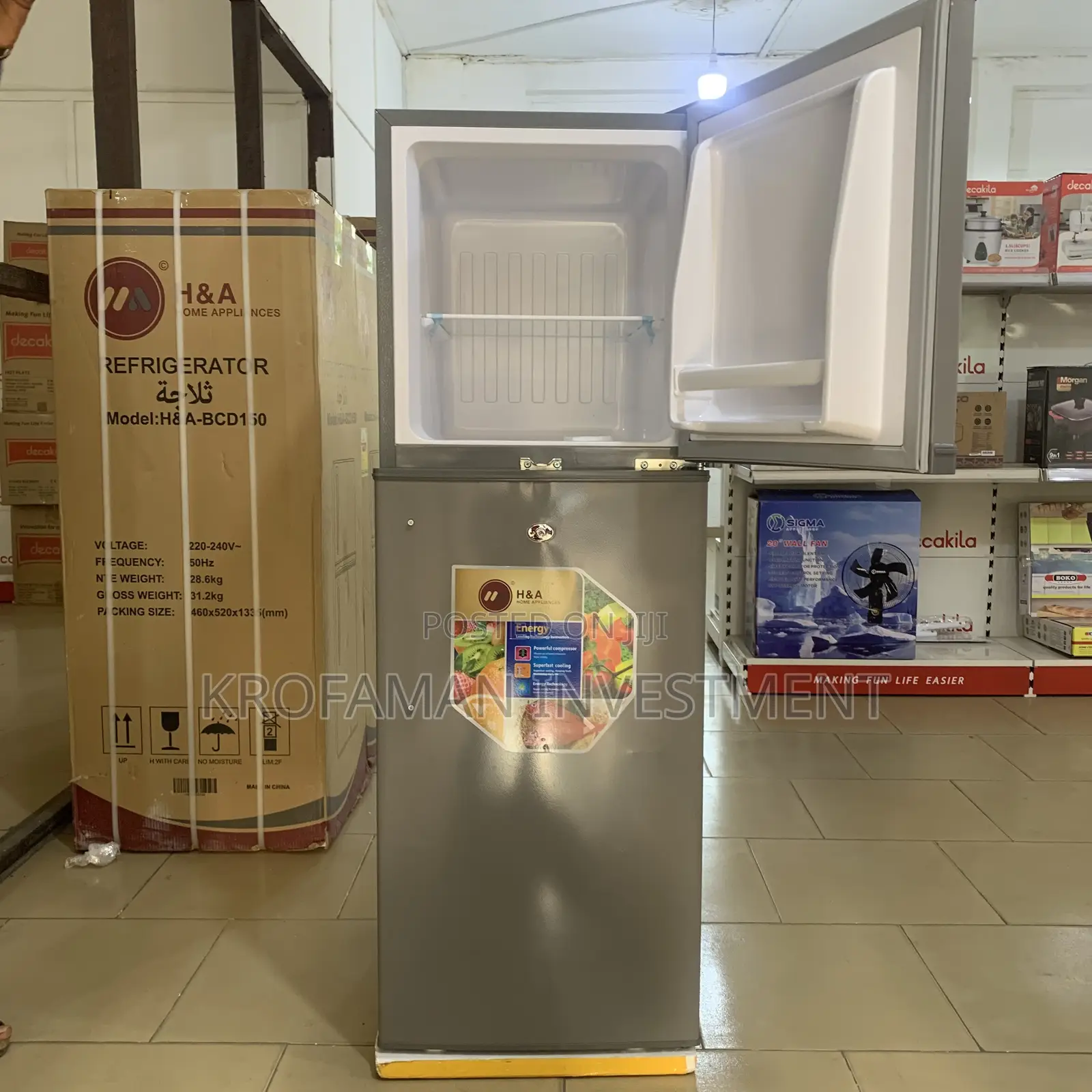 H a 150l Double Door Fridge H a-Bcd150