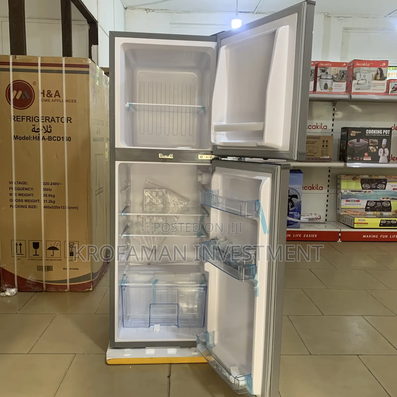 H a 150l Double Door Fridge H a-Bcd150