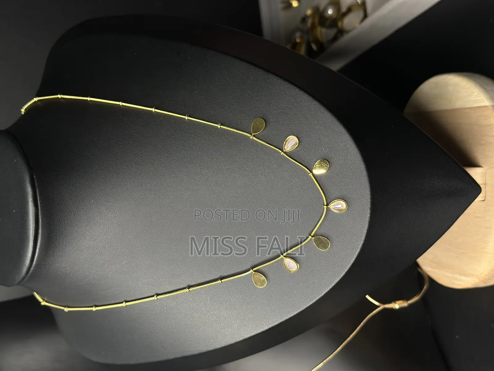 Gold and Stone Drop Necklace