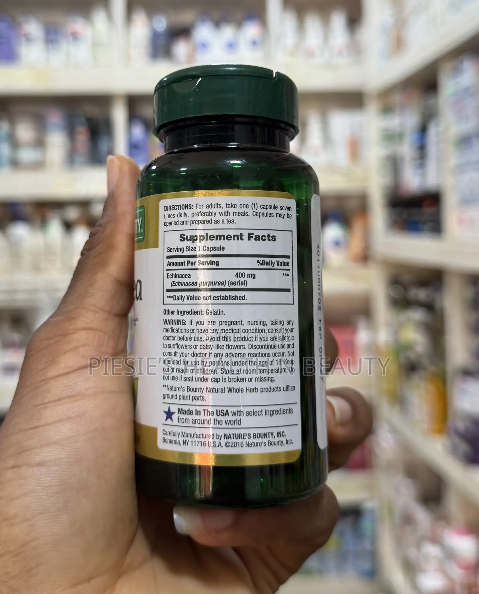 Natures Bounty Echinacea 400mg, 100 Capsules
