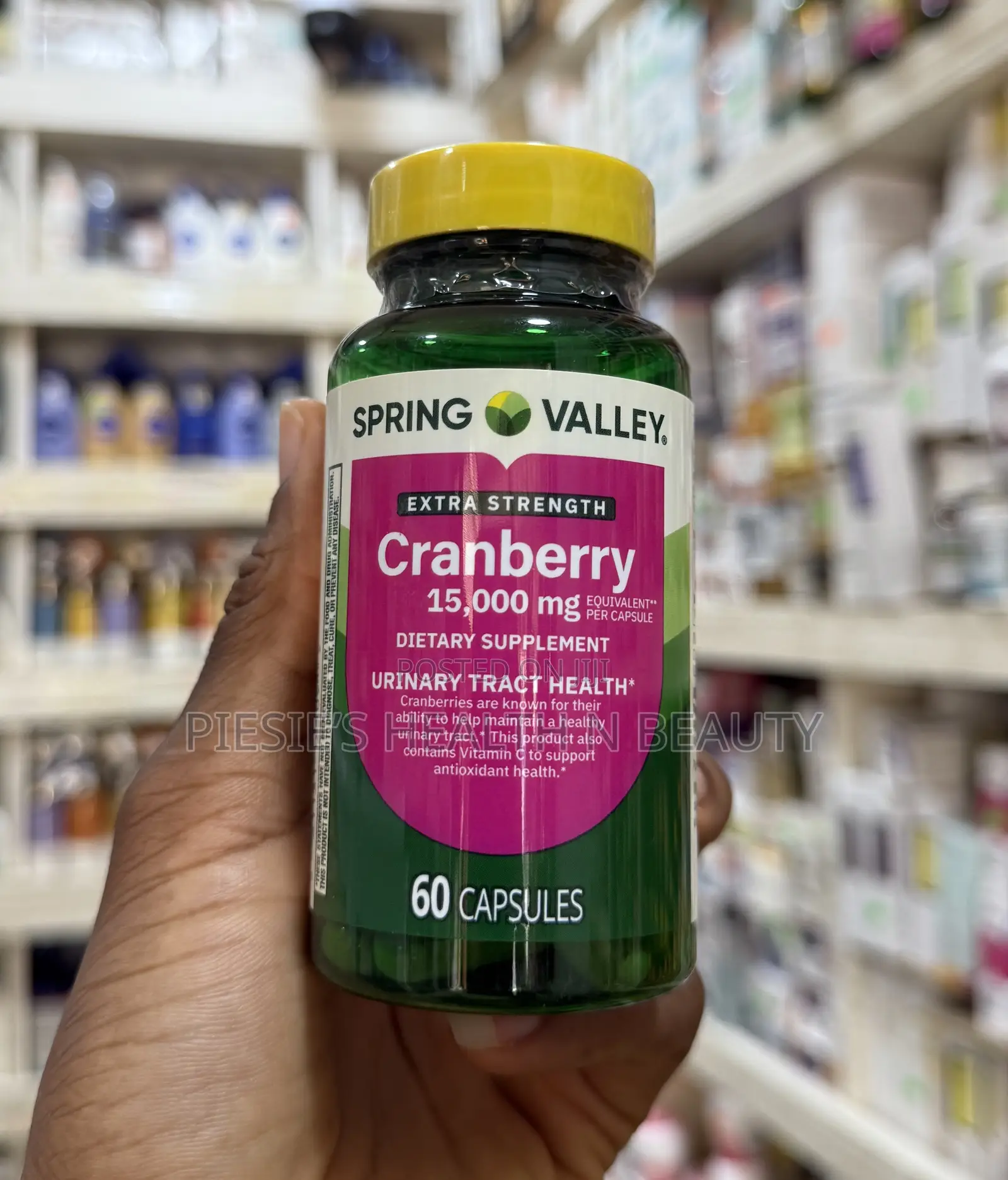 Spring Valley Extra Strength Cranberry Capsules, 15,000mg, 60 Count