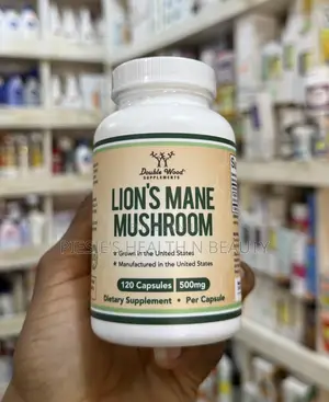 Double Wood Organic Lions Mane Mushroom Capsules (120 Count)