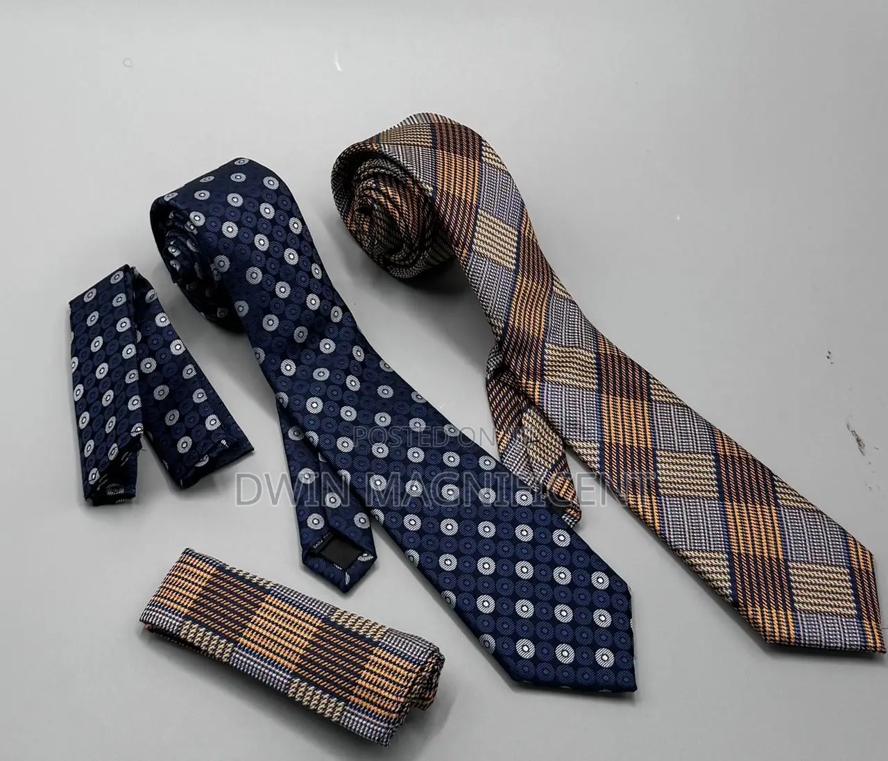 Men's Neck Ties and Matching Pocket Squares