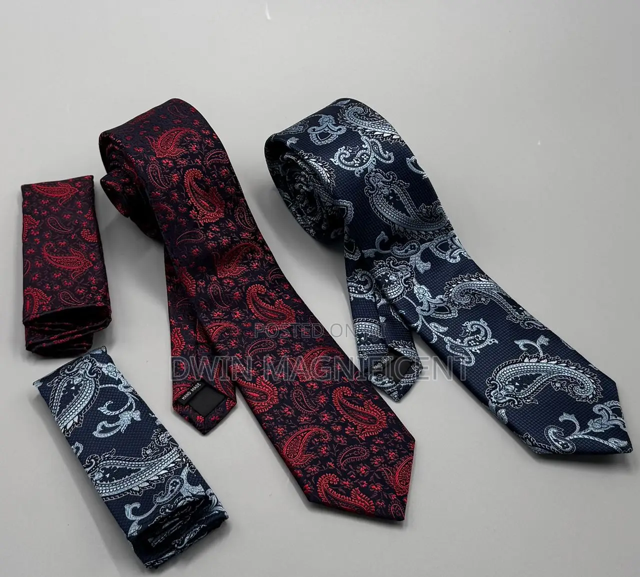 Men's Neck Ties and Matching Pocket Squares