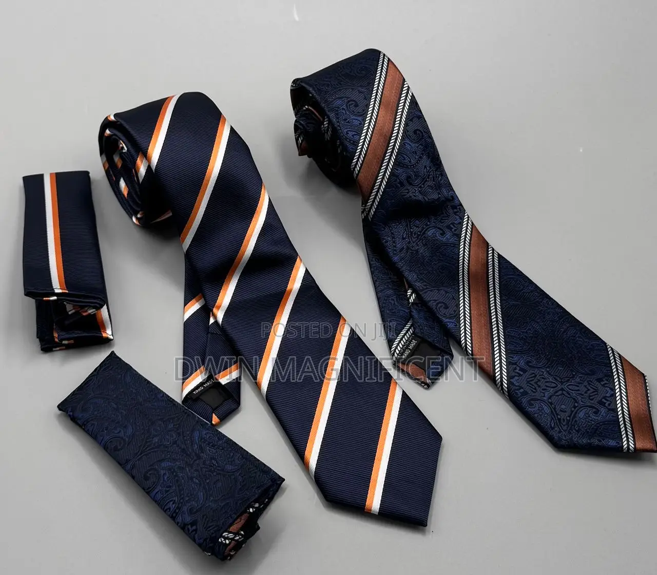 Men's Neck Ties and Matching Pocket Squares