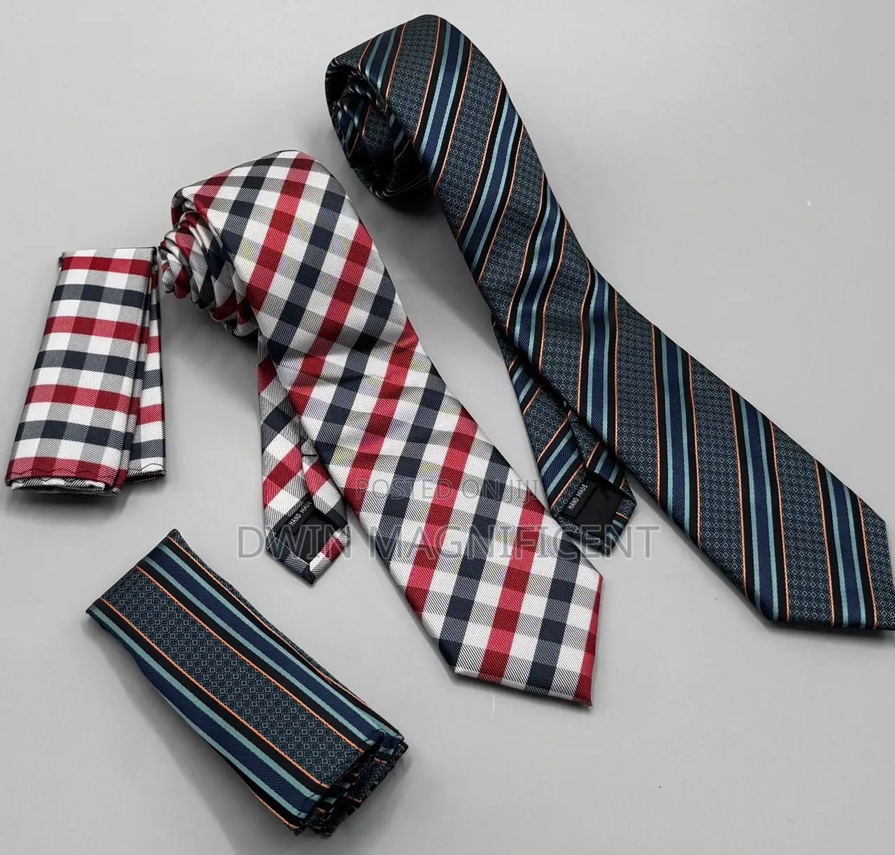 Men's Neck Ties and Matching Pocket Squares