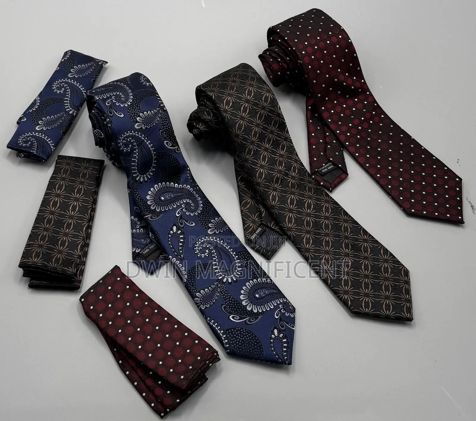 Men's Neck Ties and Matching Pocket Squares