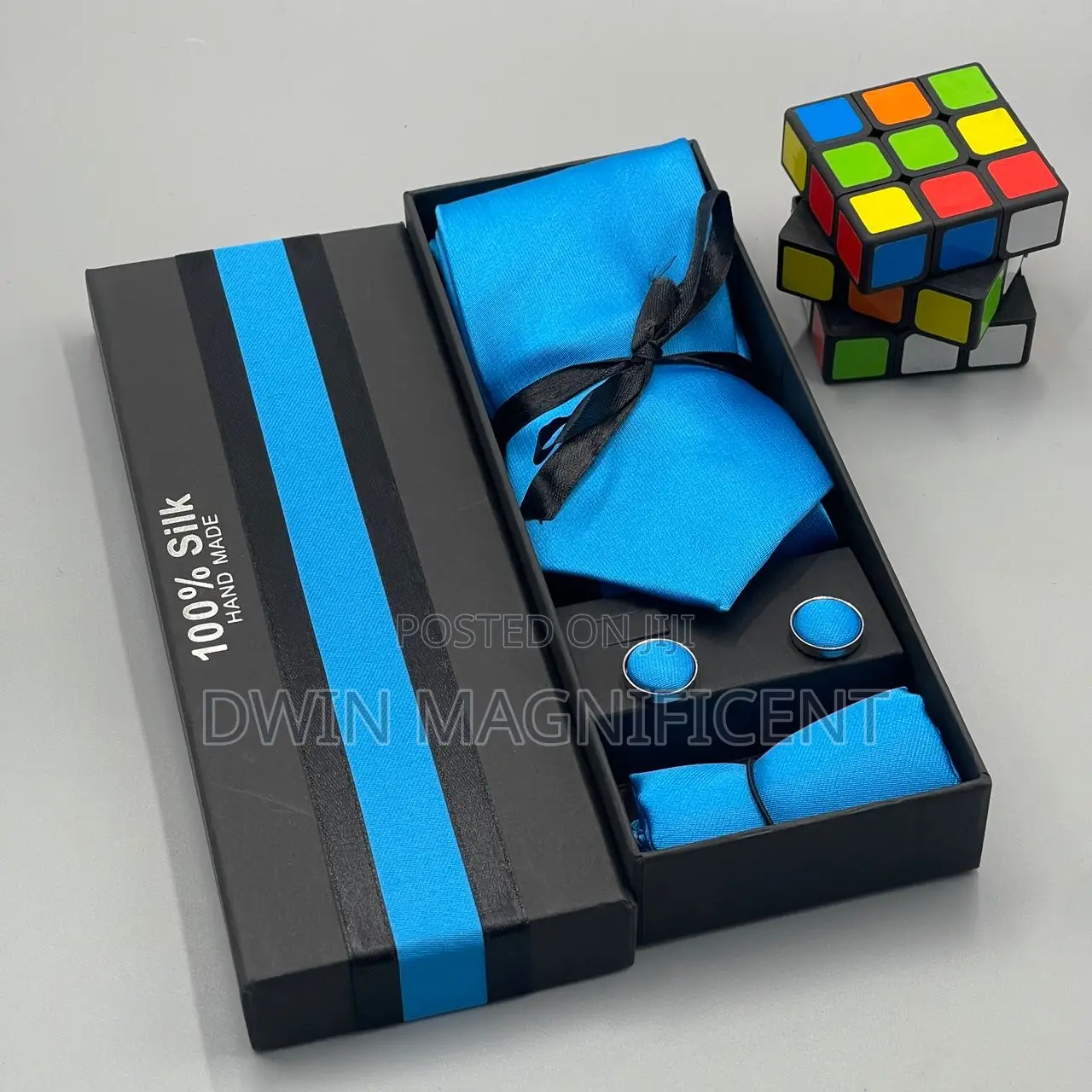 Silk Ties Set (With Cufflinks and Pocket Square in a Gift Box)