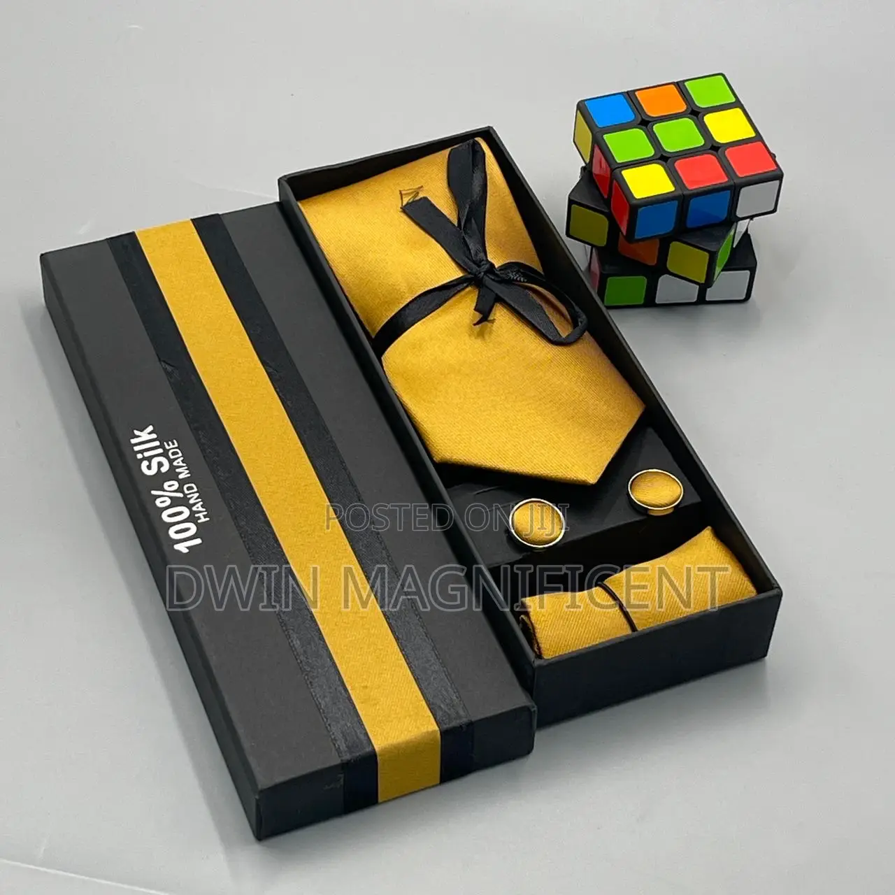 Silk Ties Set (With Cufflinks and Pocket Square in a Gift Box)