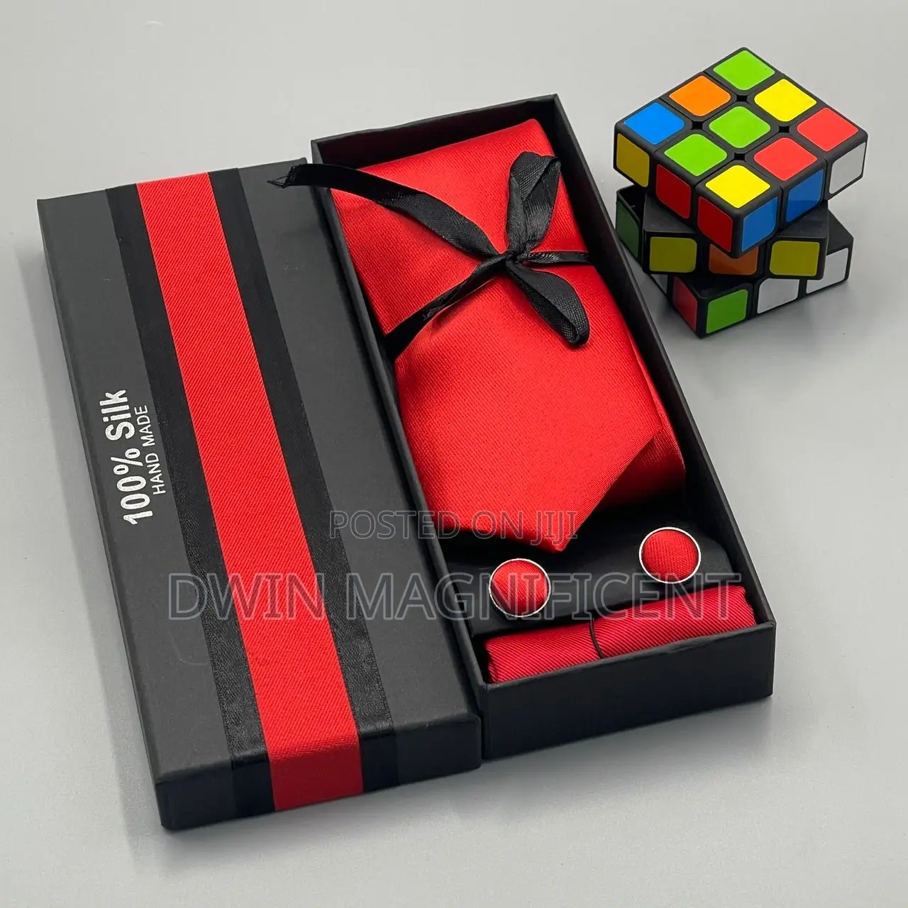 Silk Ties Set (With Cufflinks and Pocket Square in a Gift Box)
