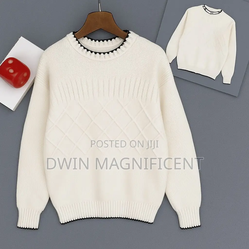 Striped Crewneck Sweater With a Textured Knit