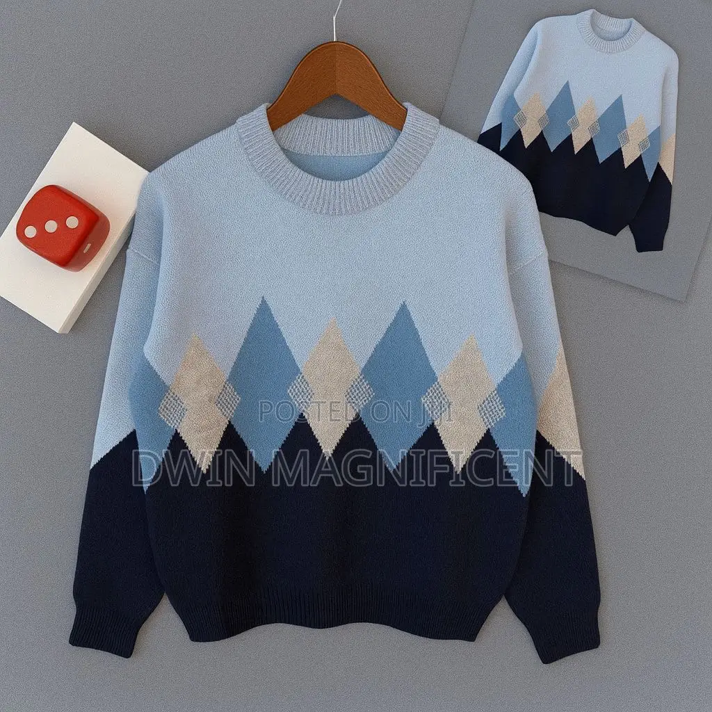 Striped Crewneck Sweater With a Textured Knit