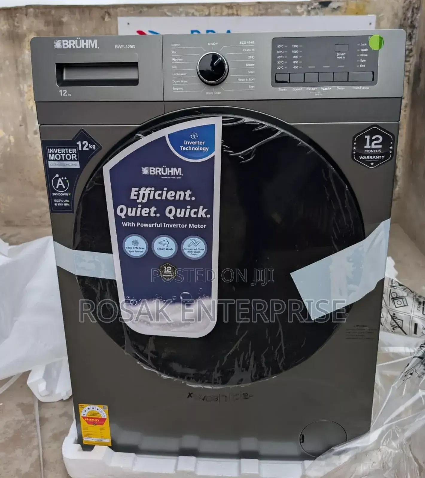 Bruhm 12 Kg Front Load Fully Automatic Washing Machine
