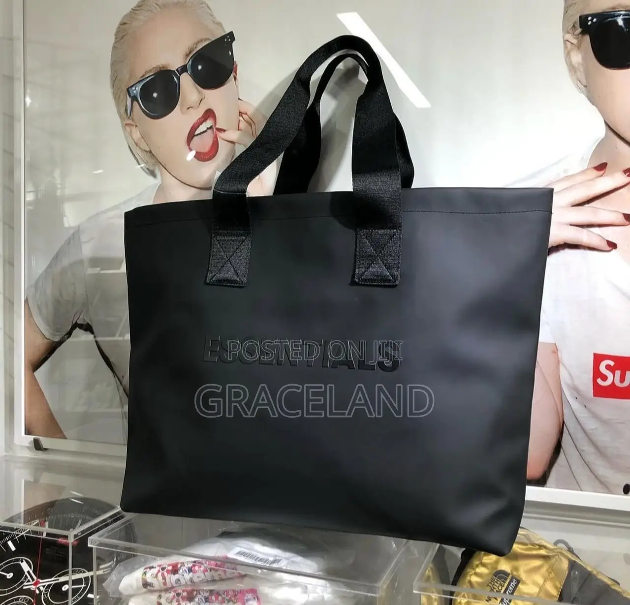 This Is Original Real Leather Essential Hood Fog Tote Sidebag