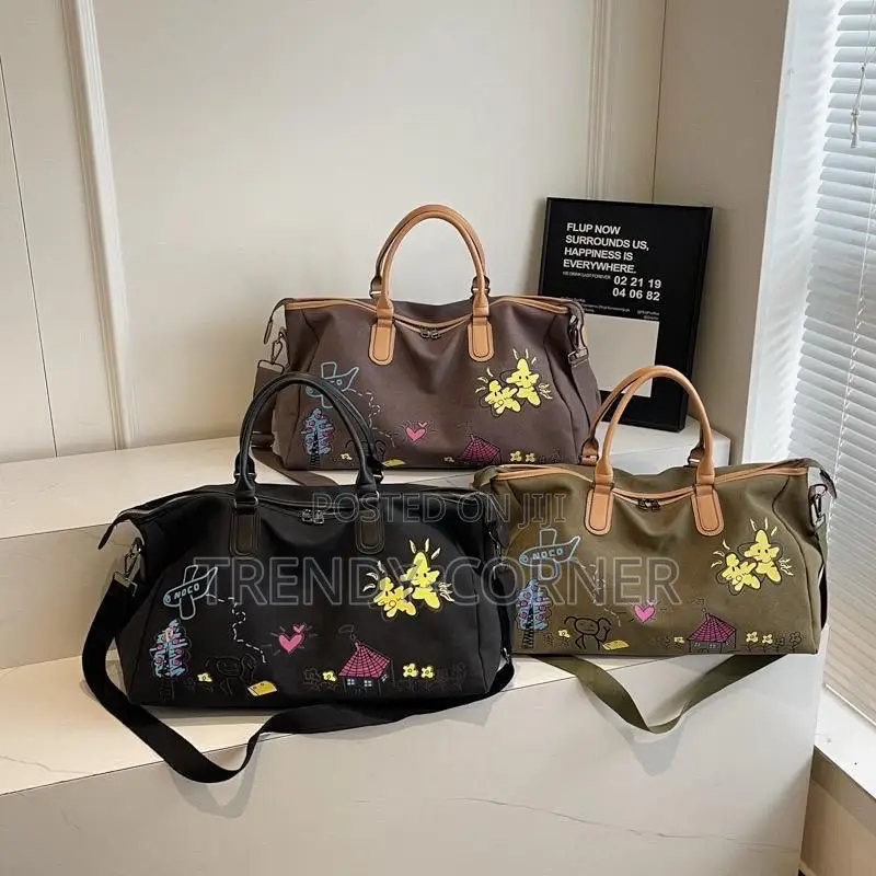 Colorful Cartoon Graffiti Pattern Duffel Bags