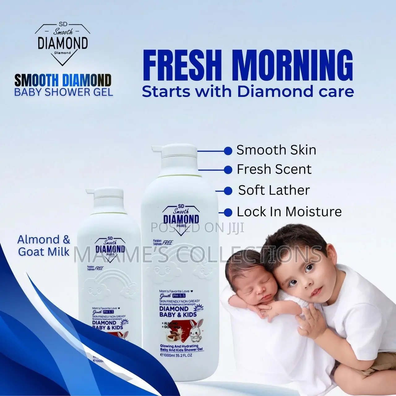 Smooth Diamond Paris Baby and Kids Shower Gel and a Body Lotion.