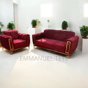 Brand New Wine Fabric 3 in One and 2 in One Sofa Set