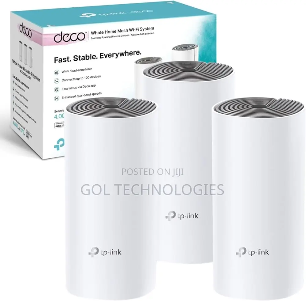 Deco E4(3-Pack) Ac1200 Whole Home Mesh Wi-Fi System