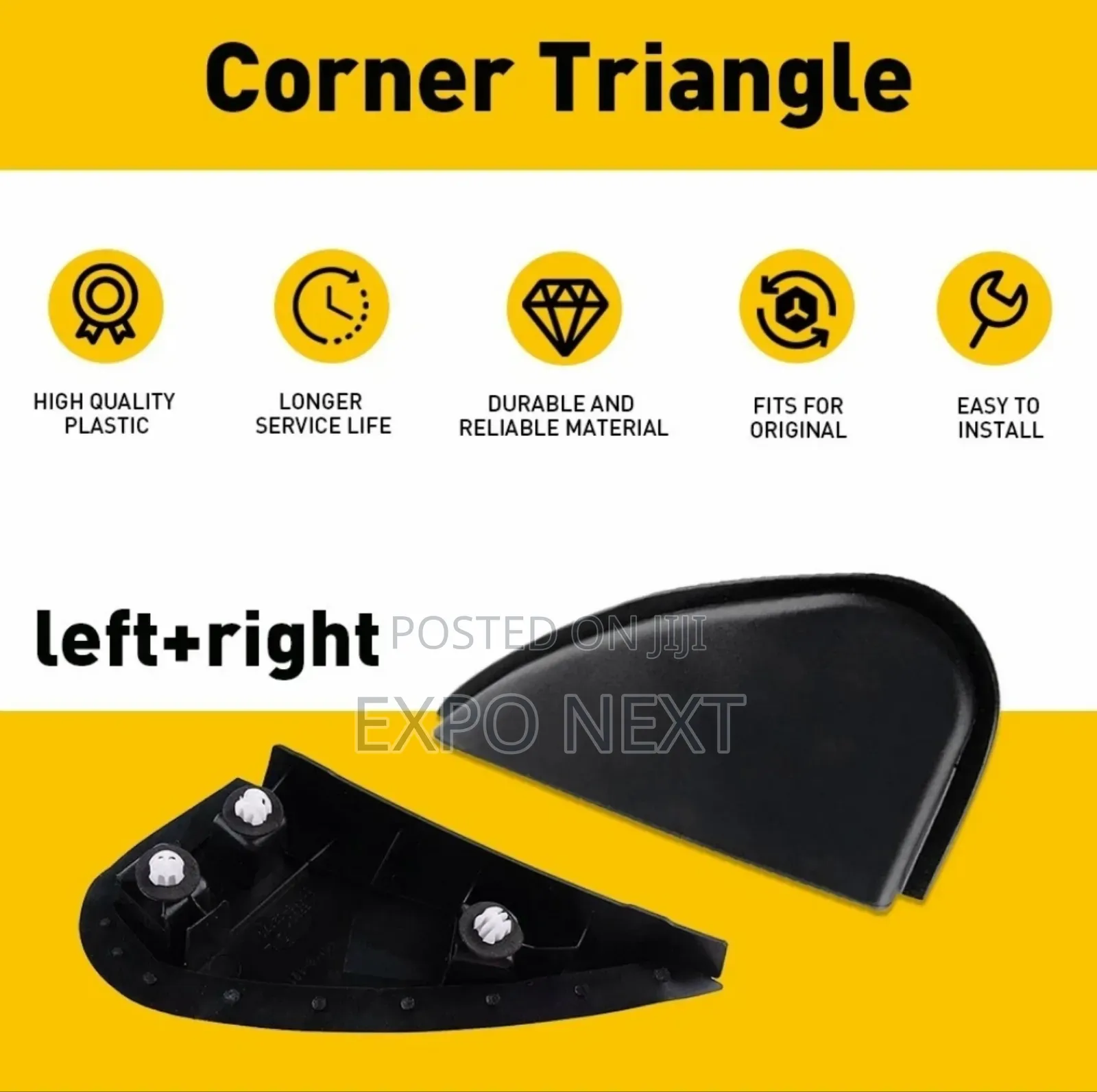 Pair View Mirror Corner Cover Trim Triangle Fender For Toyota Corolla