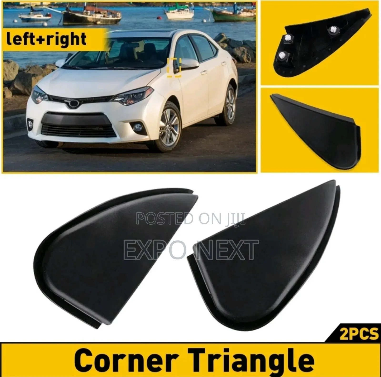 Pair View Mirror Corner Cover Trim Triangle Fender For Toyota Corolla