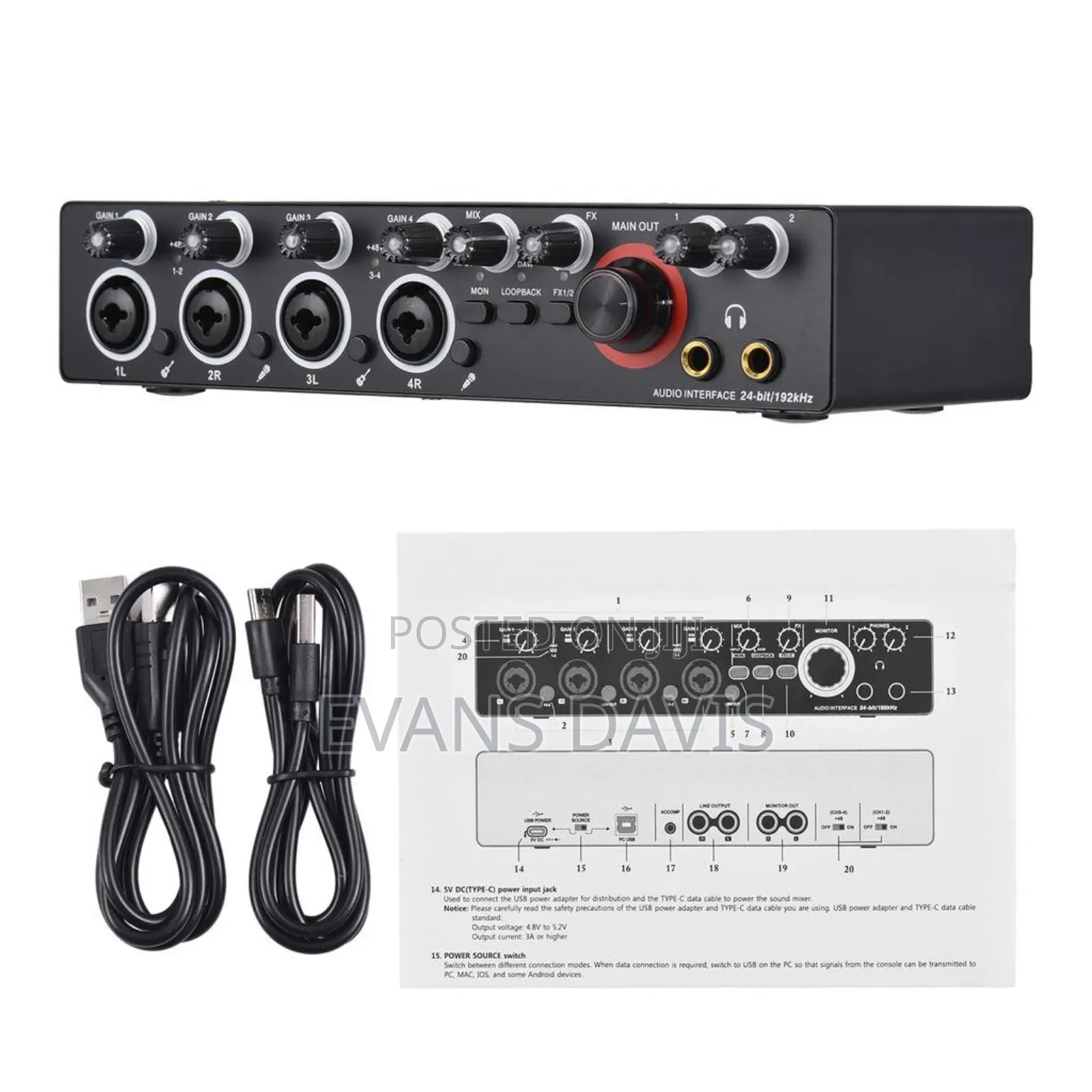 4 Channel Q22 Professional Music Sound Card
