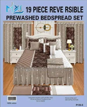 Quality MXS 19 Piece Reversible Prewashed Bedspread Set.: 100% Cotton.