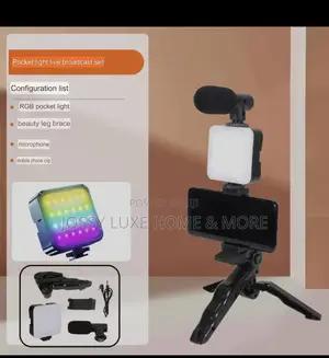 Vlogging Kit With Microphone Led Light