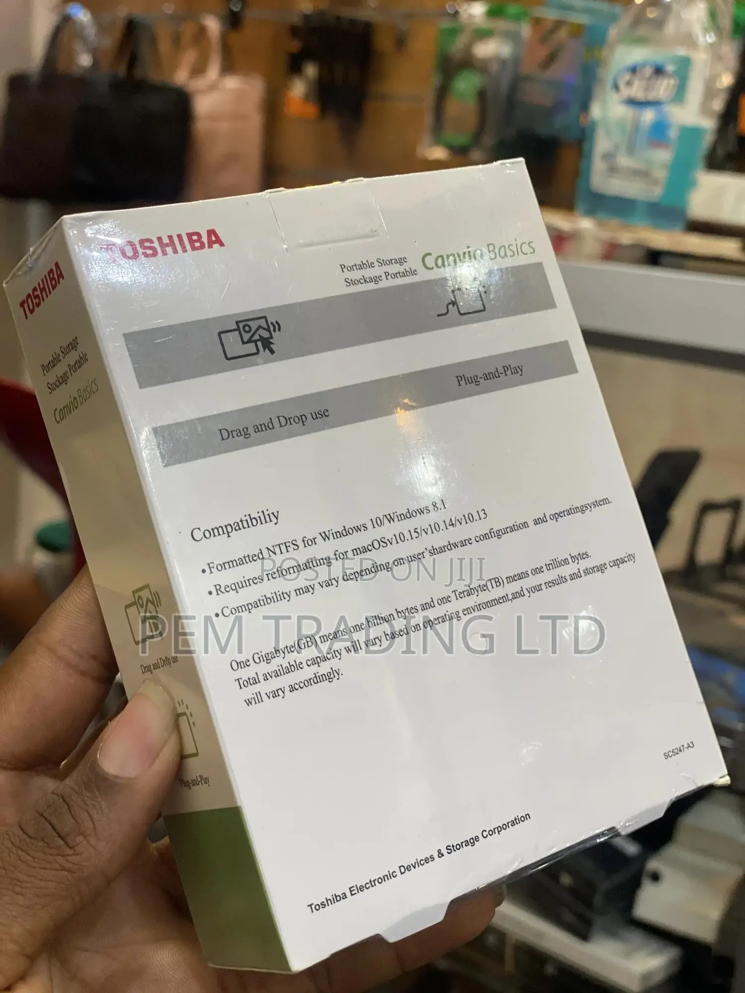 Toshiba Canvio Basics 1tb Portable External Hard Drive Usb 3.0, Black