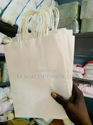 30 Pcs Kraft Paper Bags With Handles For Food Beverages White/Black