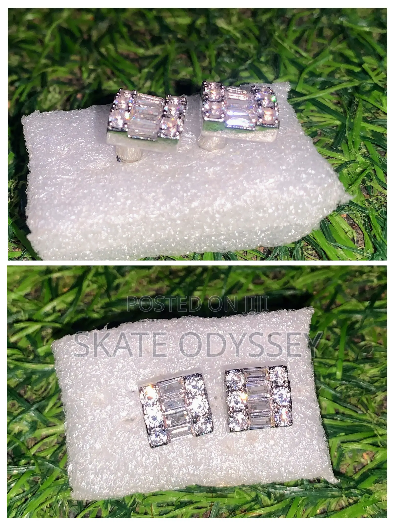 Men/Women Diamond Stud Earrings Piercings