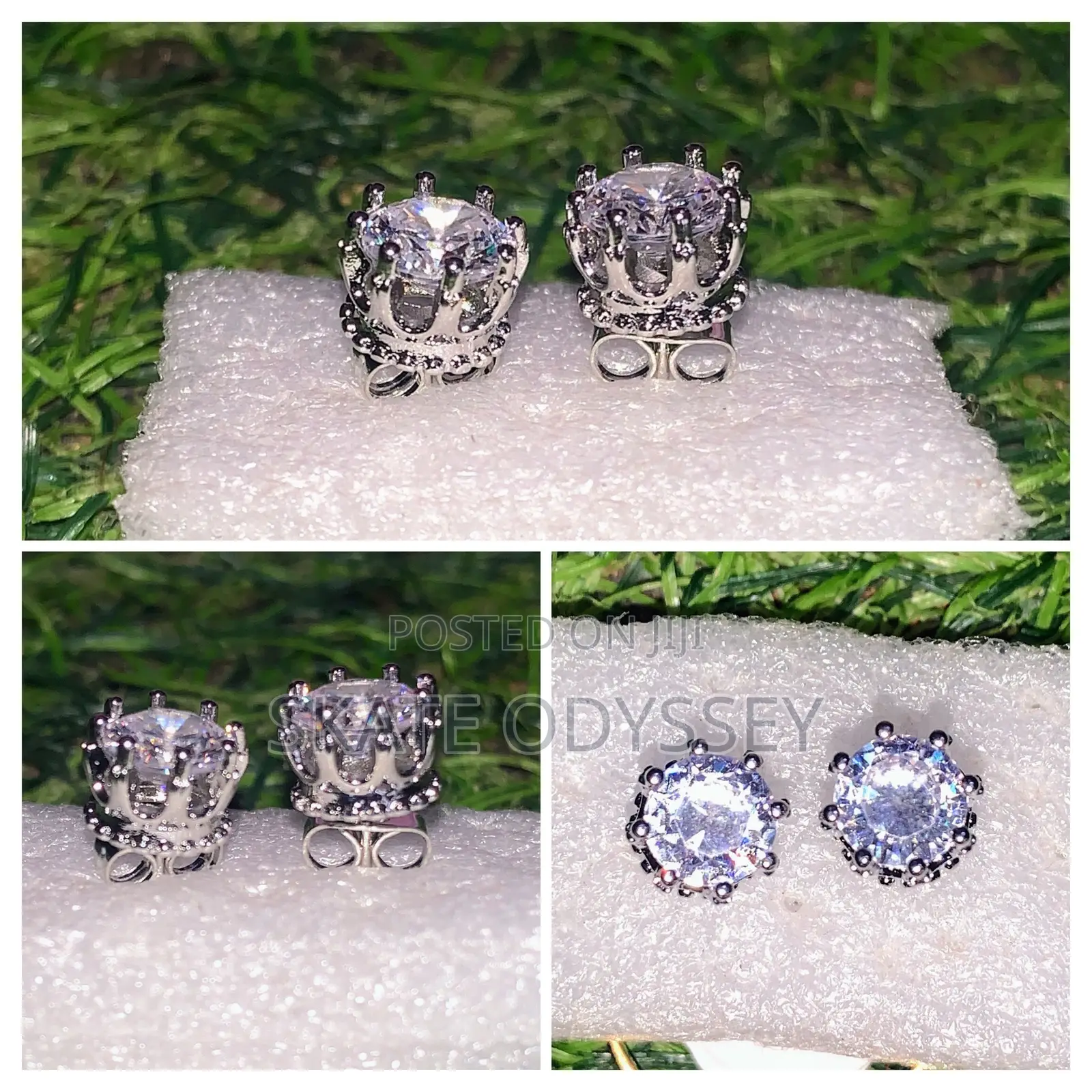 Men/Women Diamond Stud Earrings Piercings