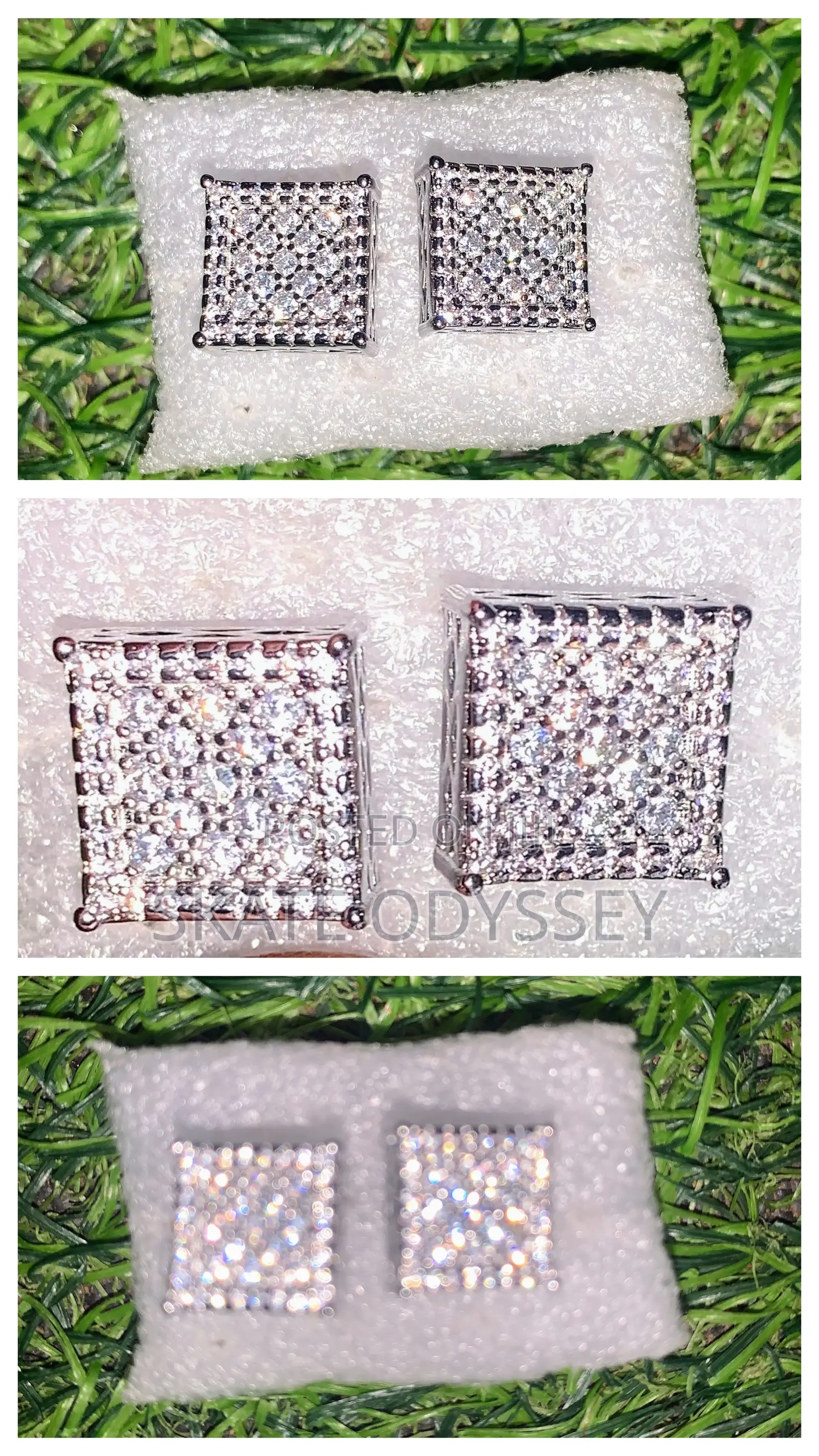 Men/Women Diamond Stud Earrings Piercings