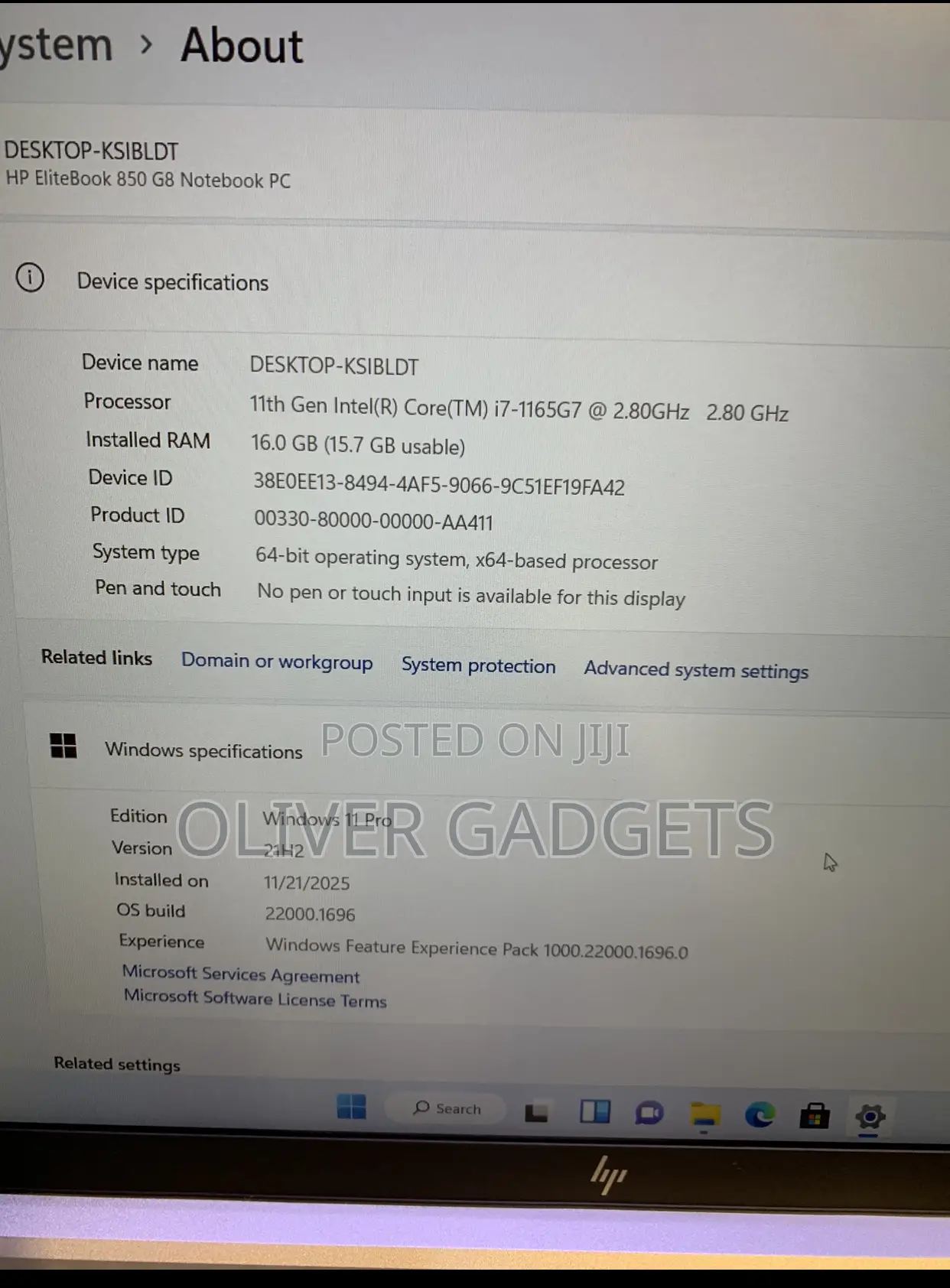 Laptop HP EliteBook 850 G8 16GB Intel Core I7 SSD 512GB