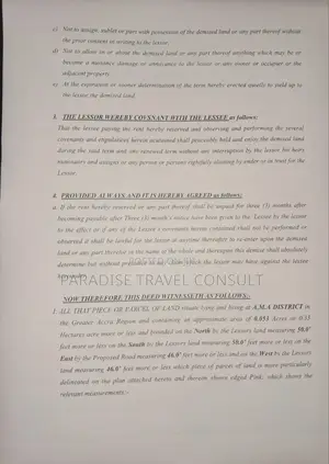 Land Document for Visa Application