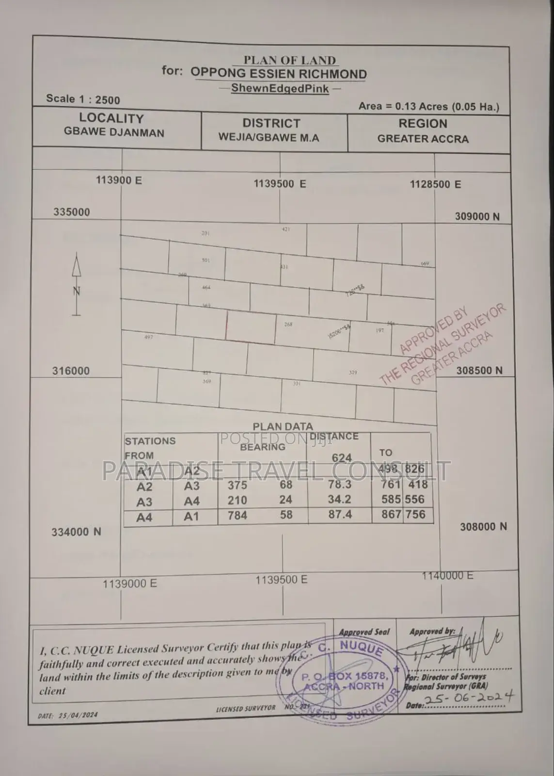 Land Document for Visa Application