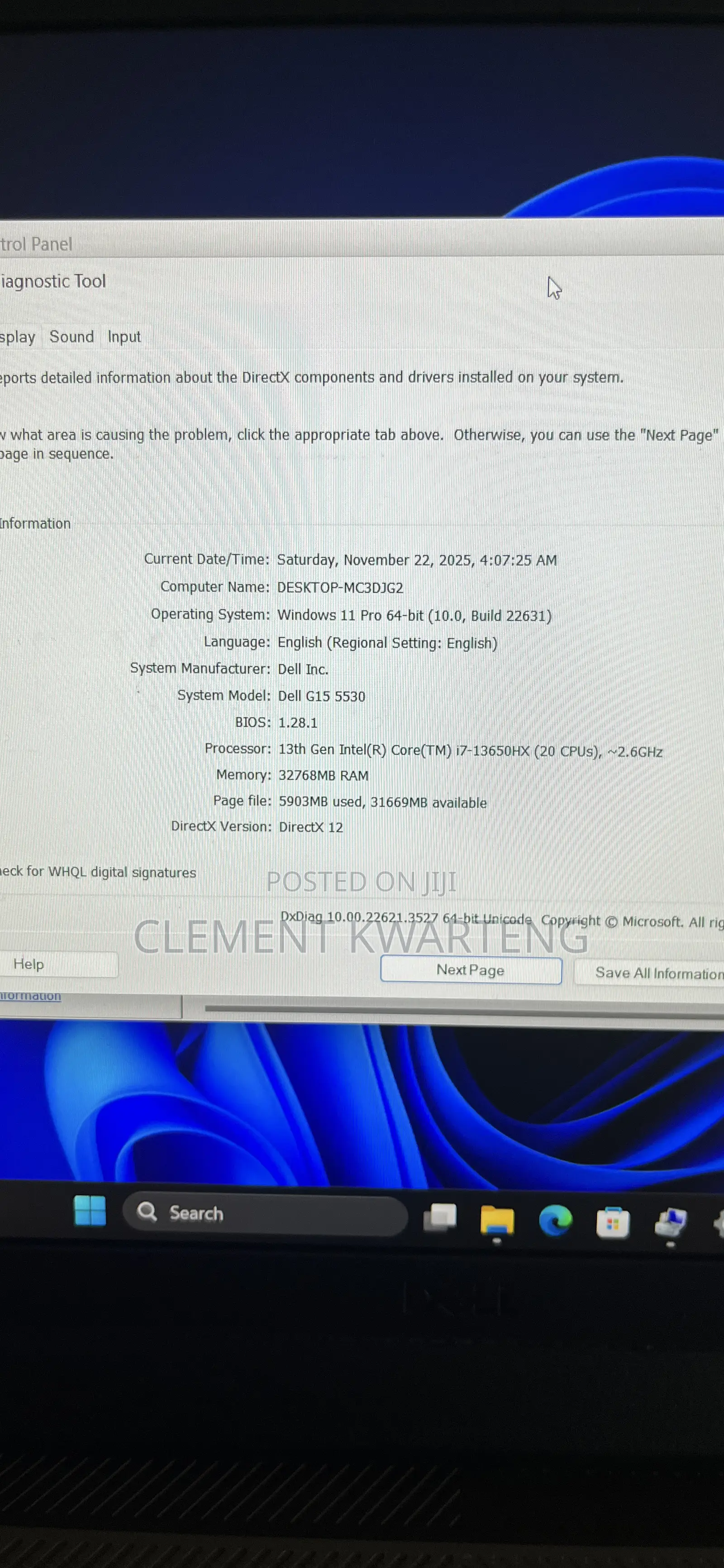 Laptop Dell G15 5535 32GB Intel Core i7 SSD 1T