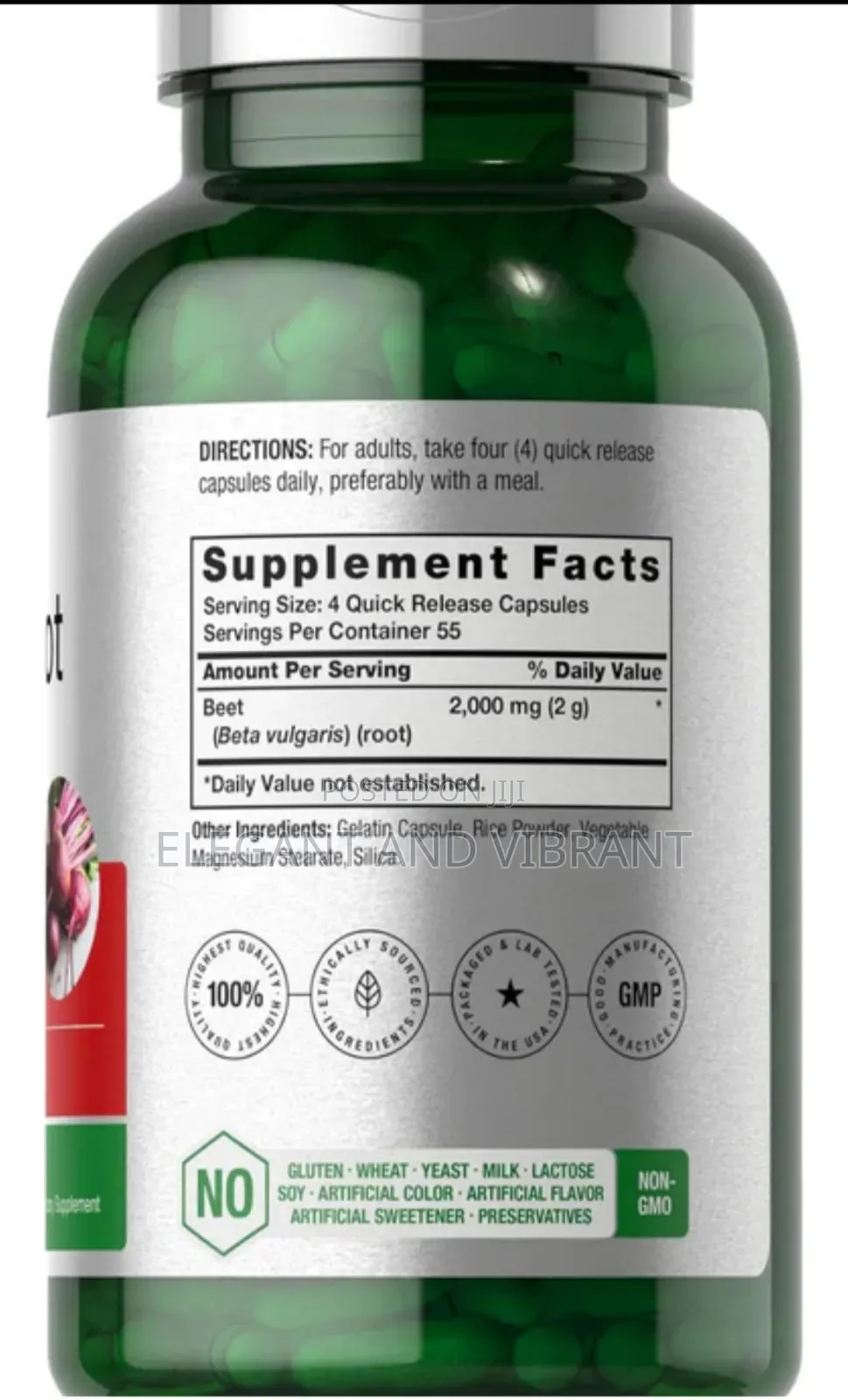 Beet Root Powder 2000mg Per Serving | 220 Capsulescapsules