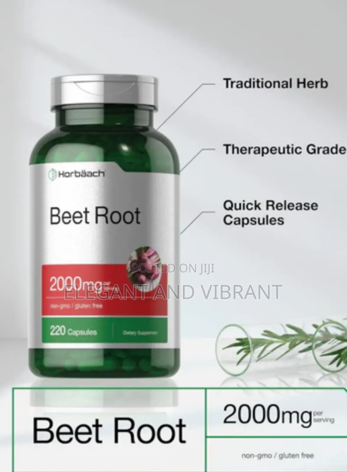 Beet Root Powder 2000mg Per Serving | 220 Capsulescapsules