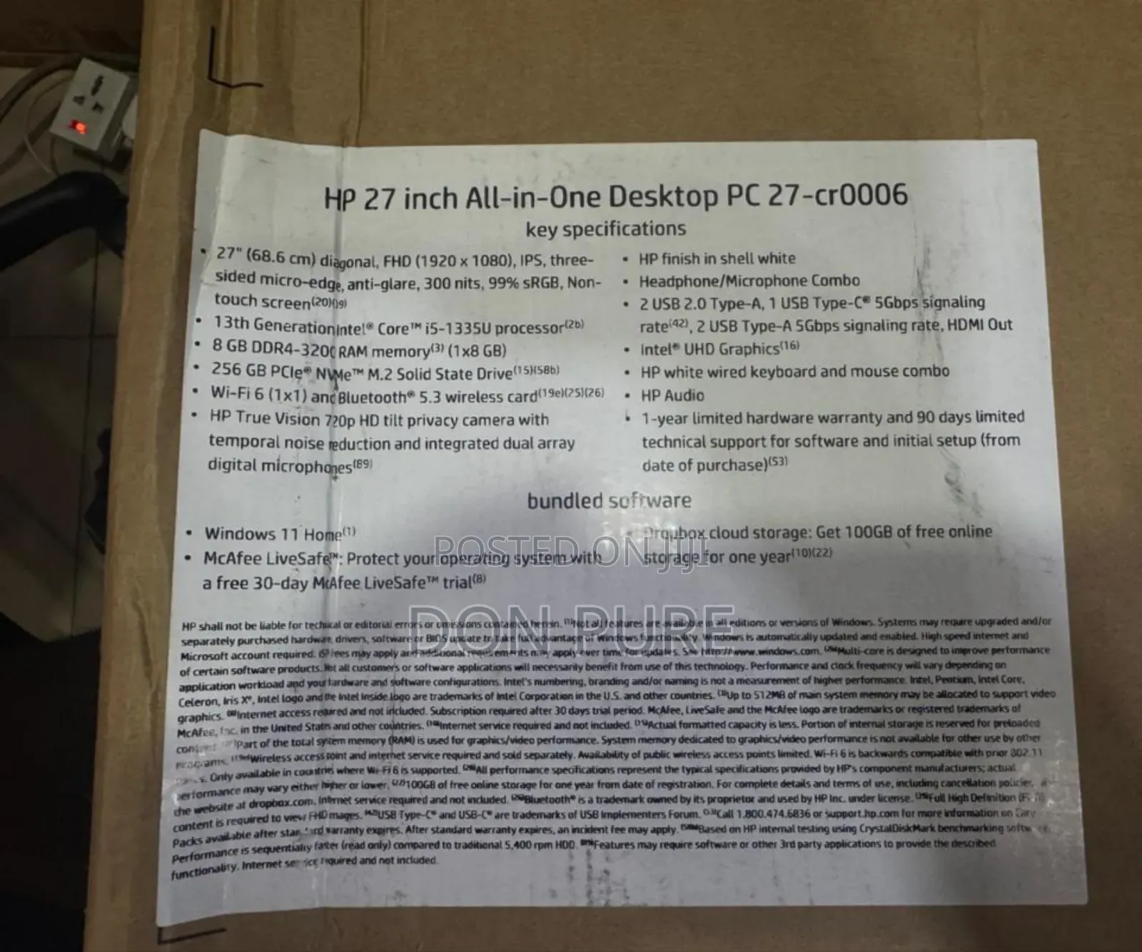 New Desktop Computer HP 8GB Intel Core I5 SSD 256GB