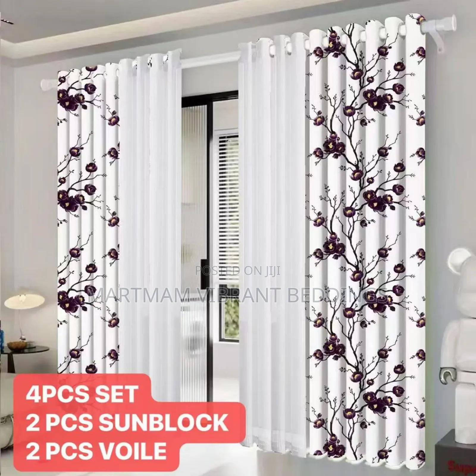 2 Curtains , 2 Voile