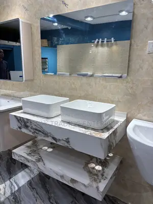 Double Bathroom Sink - Double Cabinet Basin