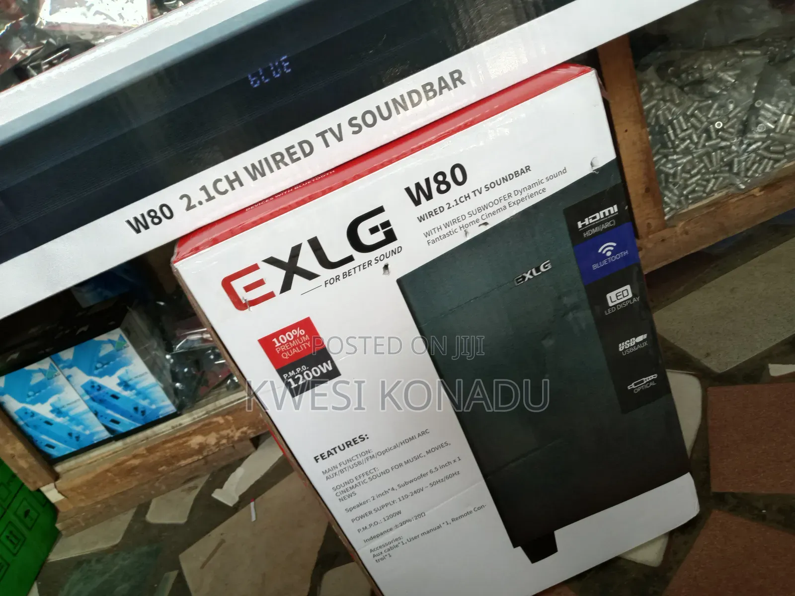 Exlg W80 Deep Bass Cable Soundbar