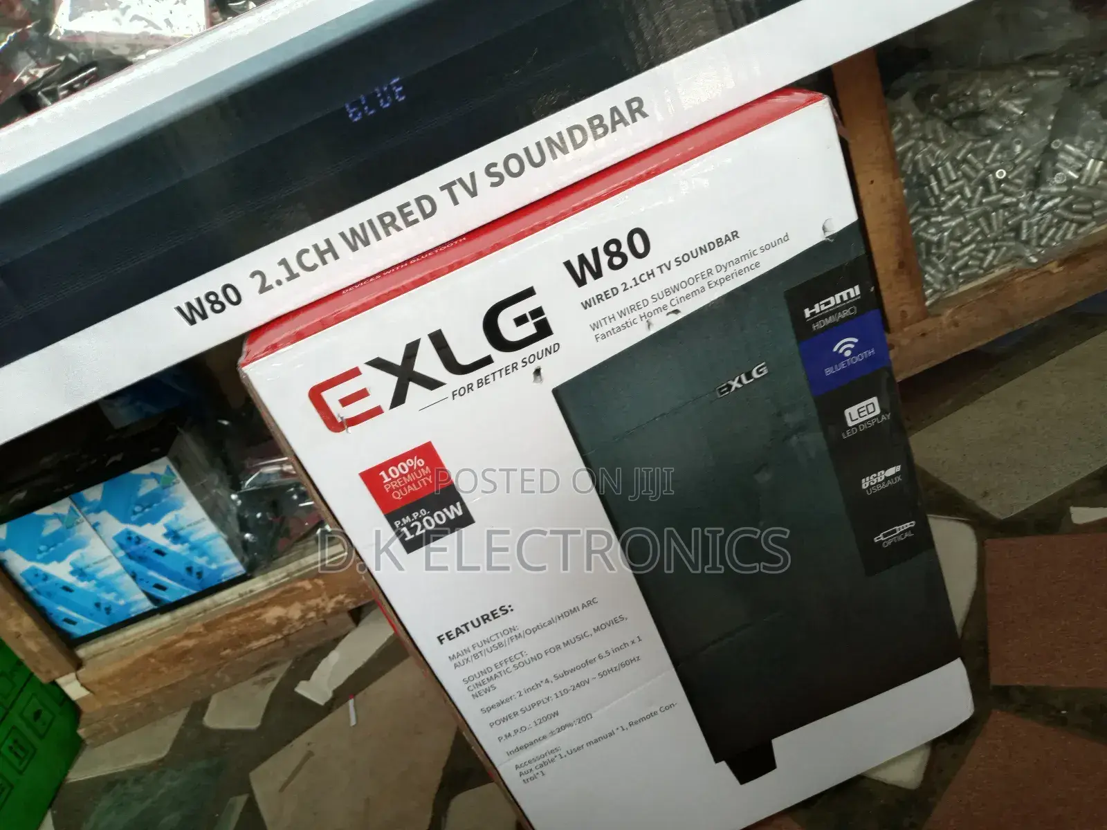 Exlg W80 Deep Bass Cable Soundbar