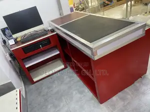 Supermarket Cash Counter With Shelves in Front