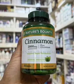 Nature's Bounty Cinnamon 2,000mg Plus Chromium, Sugar Support, 60 Caps