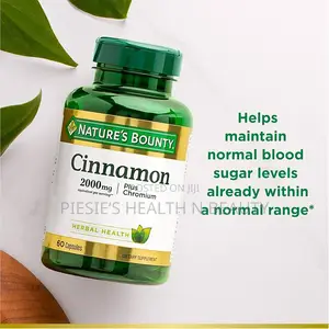 Nature's Bounty Cinnamon 2,000mg Plus Chromium, Sugar Support, 60 Caps